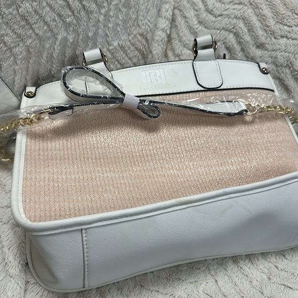 Laundry By Design Woman's purse in pinkish tan and white vegan leather NWT! - Picture 8 of 8